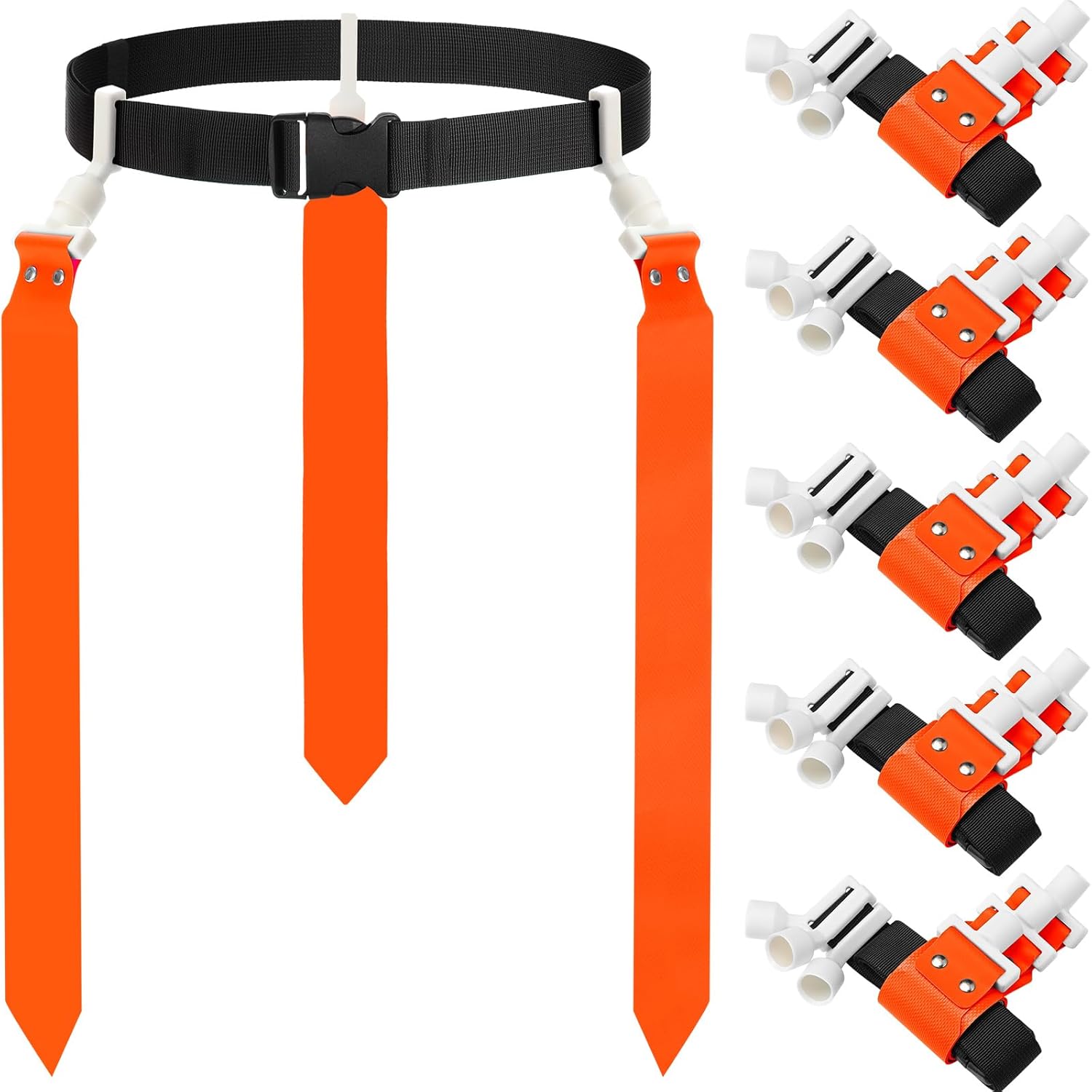 Junkin 6/8/10 Players Flag Football Sets Adjustable Football Belts and Flags for Youths Teens Kids Adults Players Sports Team