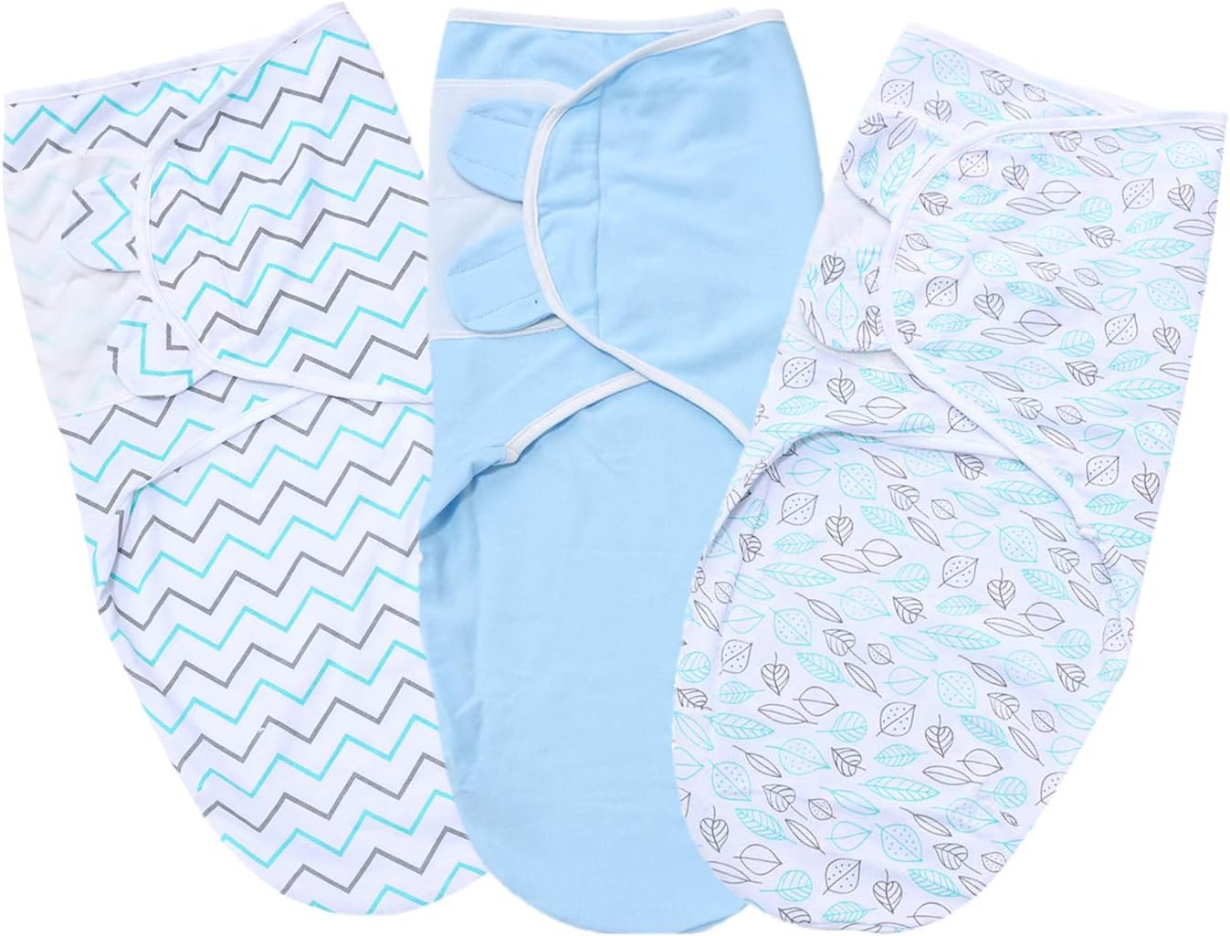 Newborn Baby swaddle wrap blanket pack of 3, 100% soft organic cotton muslin sleeping bag for babies 0-3 months-Baby Shower Gift for Receiving Newborn Infant with Unisex blue Colour for Boys and Girls