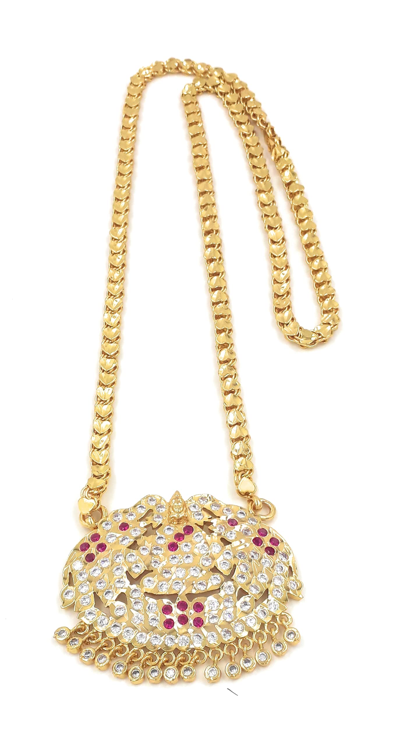 Anujeet Fashion Hub 1950 Stylish Gold Plated Fashion Jewellery Traditional Covering Long Chain with Multicolor AD stone Goddess Lakshmi BIG Dollar for Women & Girls (B09MWHCGWP) Amazon Price History, Amazon Price Tracker