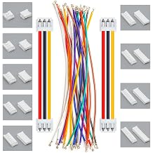 EH 2.54 Pre-Crimped Cable Compatible with JST Mini Micro EH 2.54mm, 22AWG UL1007 PVC Cable 10 Colors, 50cm with 2P 3P 4P 5P 6P 7P 8P 9P 10P Connector Assort for DIY Item KS-EH-50cm