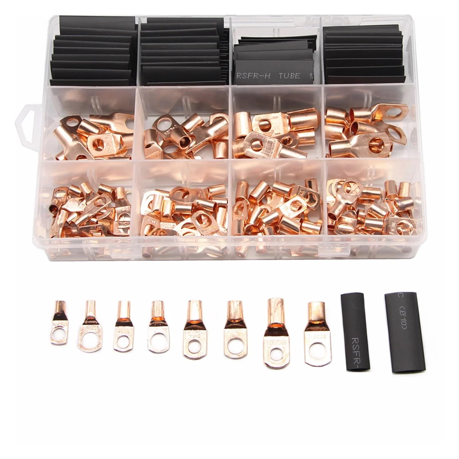 Bylsagwht One Color 120Cps Car Auto Copper Ring Lug Battery Terminal Wire Crimp Connector Lug Terminals Assortment