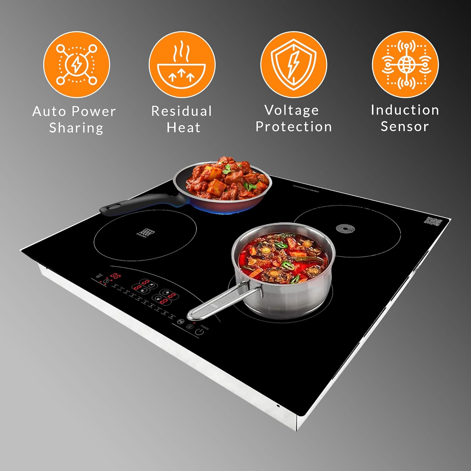 Equator 24-inch Electric Hybrid Cooktop with 2 Induction & 2 Ceramic Burners Dual Cooking Modes for Flexible, Fast, and Efficient Cooking Sleek Built-in Design