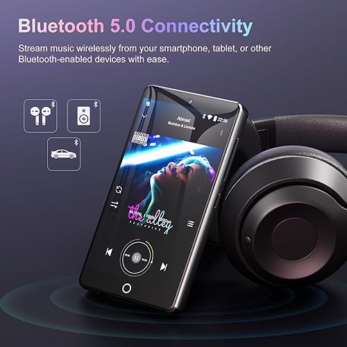 Miniatura 4 de Reproductor MP3 de 80 GB con Bluetooth y cámara, Android 13 MP3 MP4 reproductores con pantalla táctil de 4 pulgadas y altavoz, reproductor de música