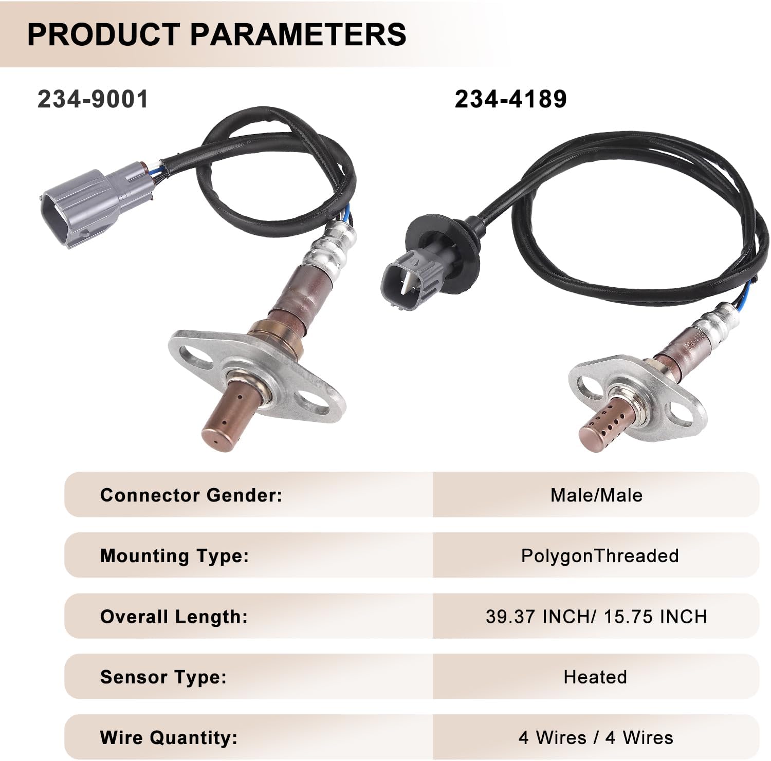 Oxygen O2 Sensor Upstream Downstream Replacement for 2000-2004 Toyota Tacoma 2.4L 2.7L 3.4L Replaces# 234-9001 234-4189 Set of 2