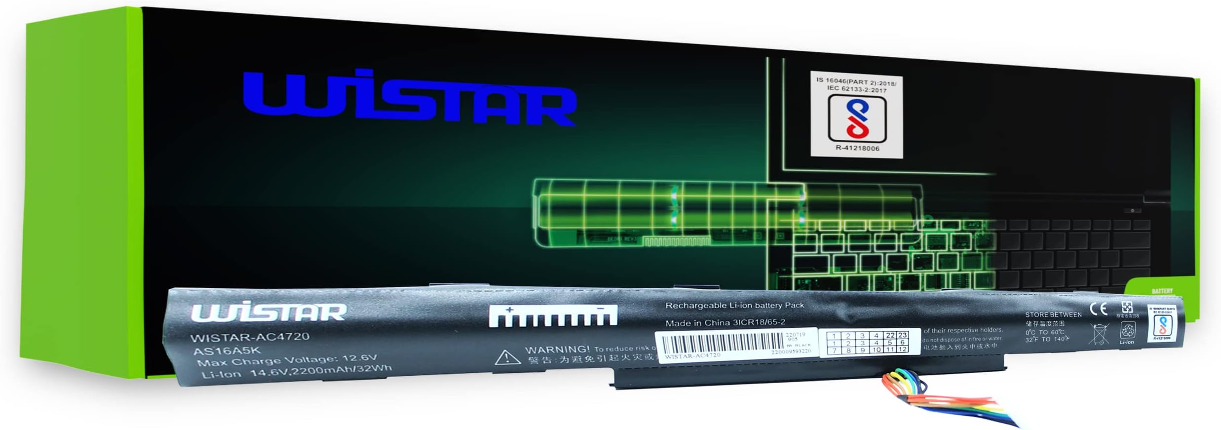 WISTAR AS16A5K AS16A8K Battery Compatible for Acer Aspire E15 E5-475 E5-475G E5-523 E5-553 E5-575 E5-575G E5-575T E5-575TG E5-774 E5-774G E5-575-59QB E5-575-33BM AS16A7K 4ICR19/66