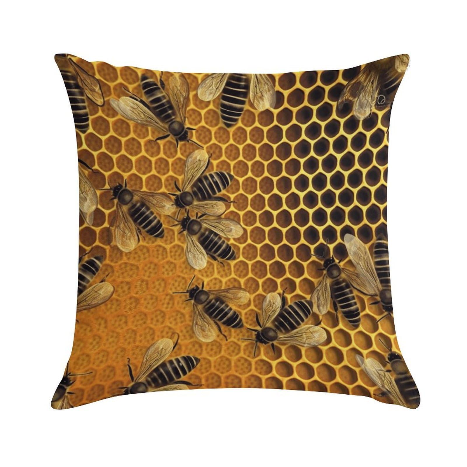 VstaDank Bees on Hive Throw Pillow Cover Square Lumbar Throw Pillow Case Soft Decorative Cushion Cases Short Plush Pillowcase with Zipper Luxury Cozy Pillows Shams for All Seasons