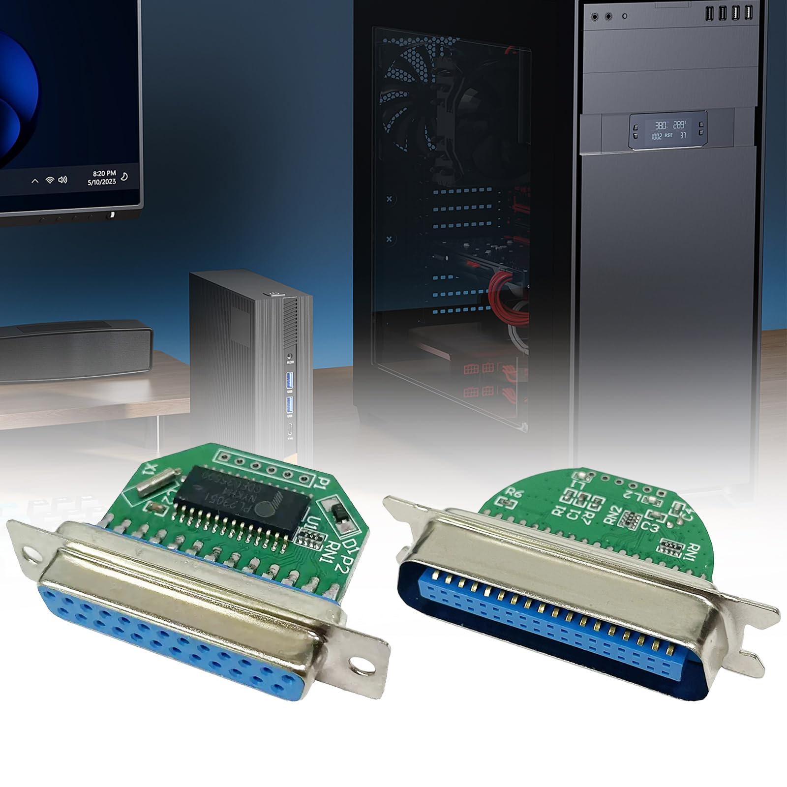 PL2305 Petit module convertisseur parallèle USB vers 25 broches 36 broches pour imprimantes plus anciennes avec adaptateur Plug and Play Arrange USB vers port parallèle