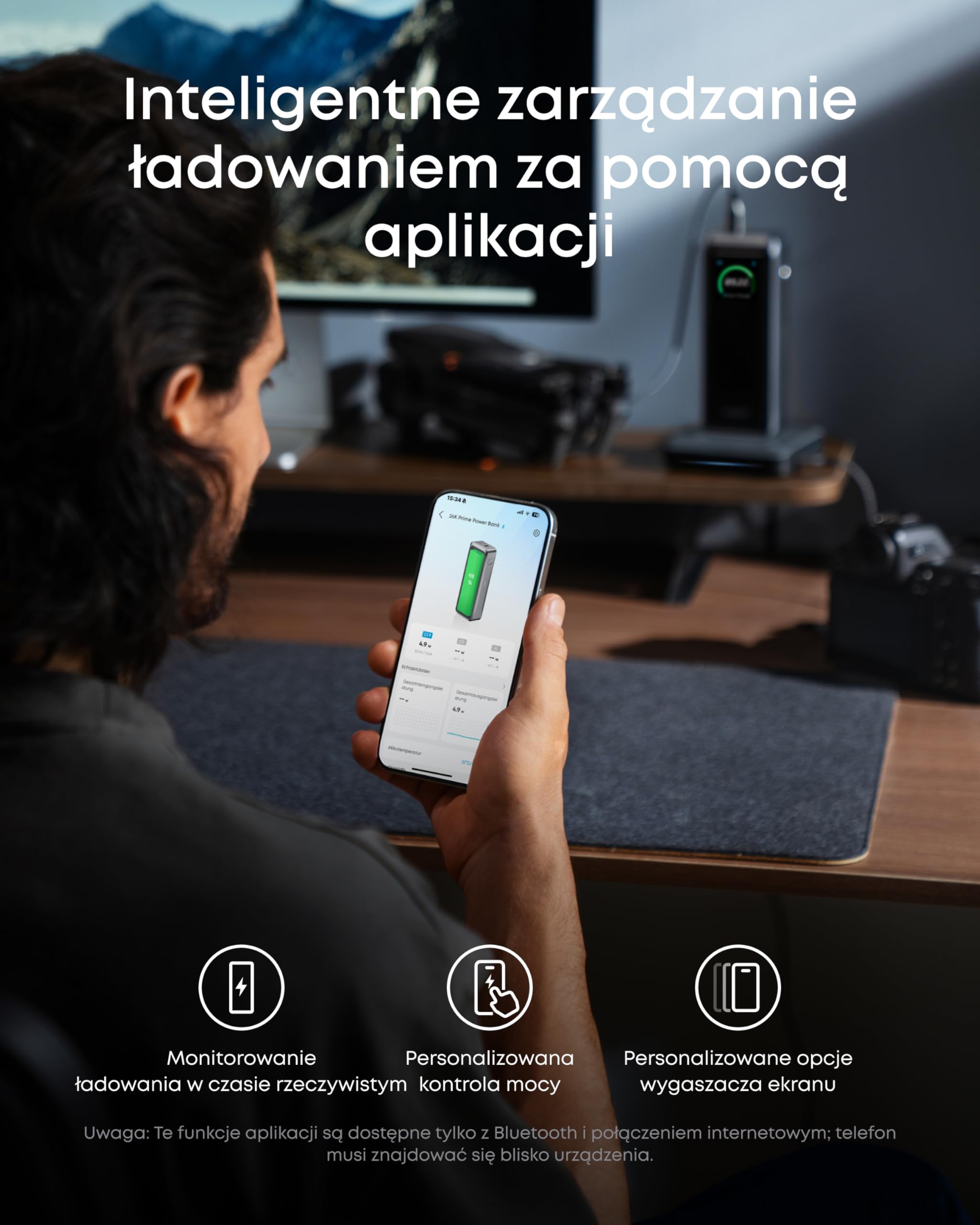 Anker powerbank Prime, 26250 mAh, 300 W, 3 porty, aplikacja | Pojemność 26250 mAh, 3 porty, przenośny, moc wyjściowa 300 W, do użytku w samolotach, aplikacja, szybkie ładowanie