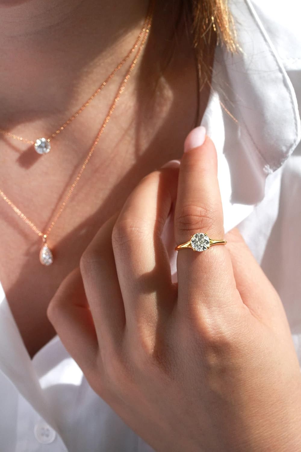 Kobelli 1.37ct Old European Cut Round Diamond Solitaire Engagement Ring 18K Yellow Gold