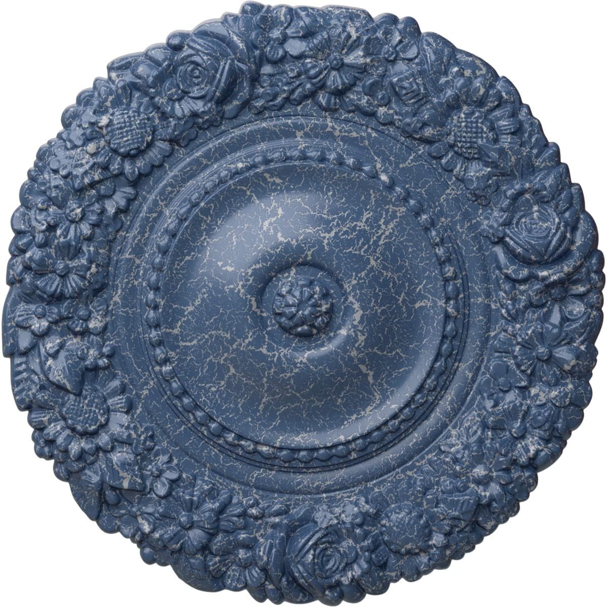 Ekena Millwork CM21MAAMC 21" OD x 2" P Marseille Ceiling Medallion (fits Canopies up to 7 3/8), Hand-Painted, Americana Crackle