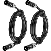 SMALL-EYE XLR Male to Male Cables 25 ft 2 Pack Balanced 3-Pin XLR Patch Cables with 22 AWG OFC for Mixers and PA Speakers