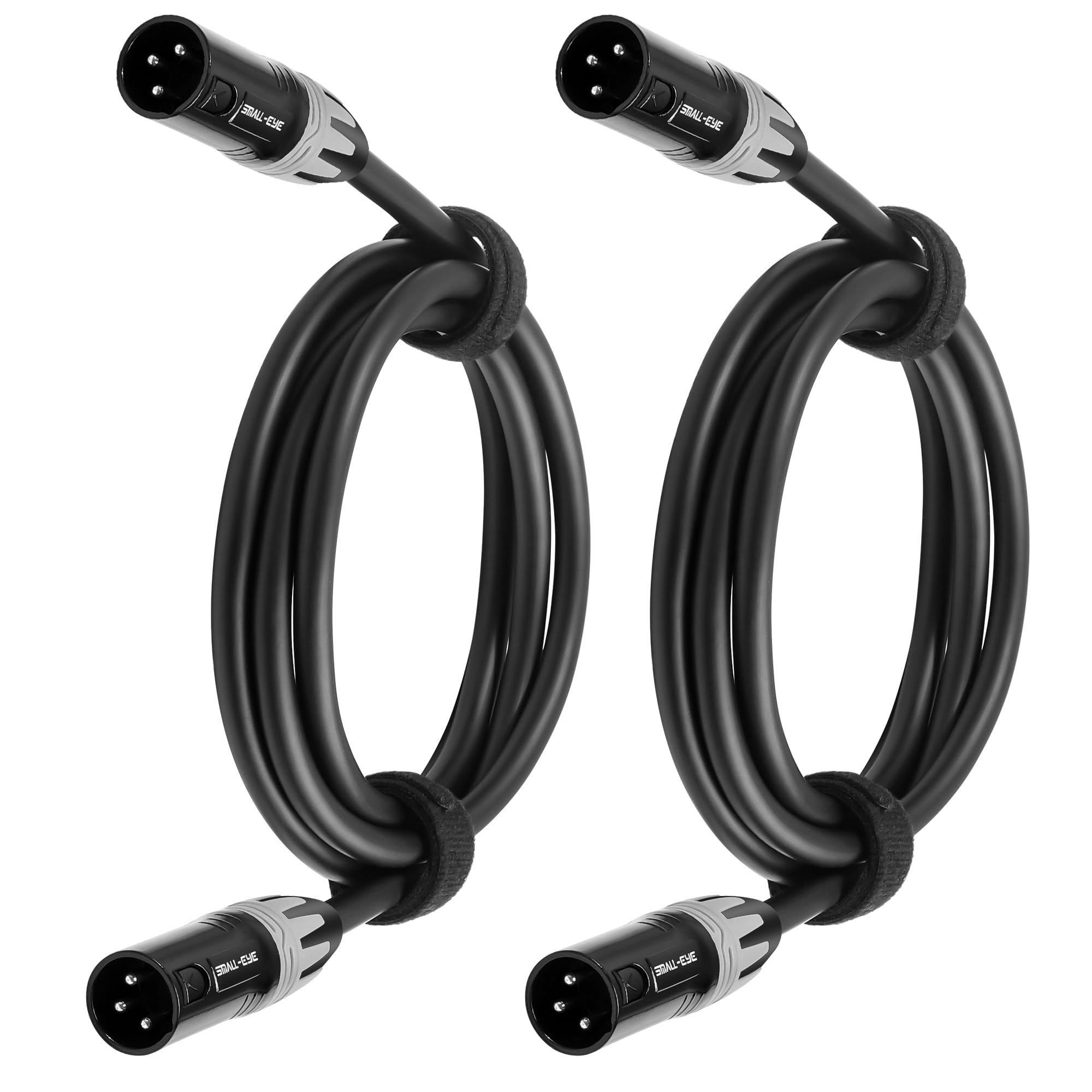 SMALL-EYE XLR Male to Male Cables 25 ft 2 Pack – Balanced 3-Pin XLR Patch Cables with 22 AWG OFC for Mixers and PA Speakers