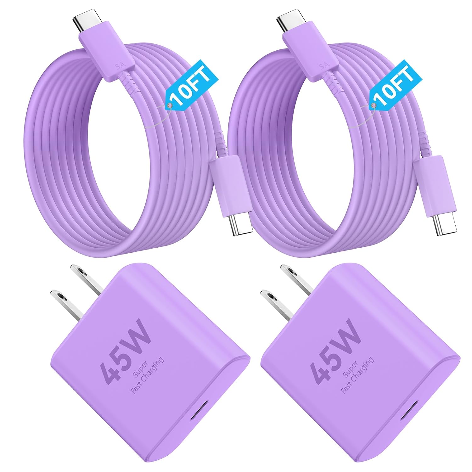 Phone 17 Charger Fast Charging, 45W Super Fast USB C Chargers Block with 10ft Type C Cord for Phone 17/17 Pro/17 Pro Max/Air/16 15 Pro Max Plus,iPad, Galaxy,Purple