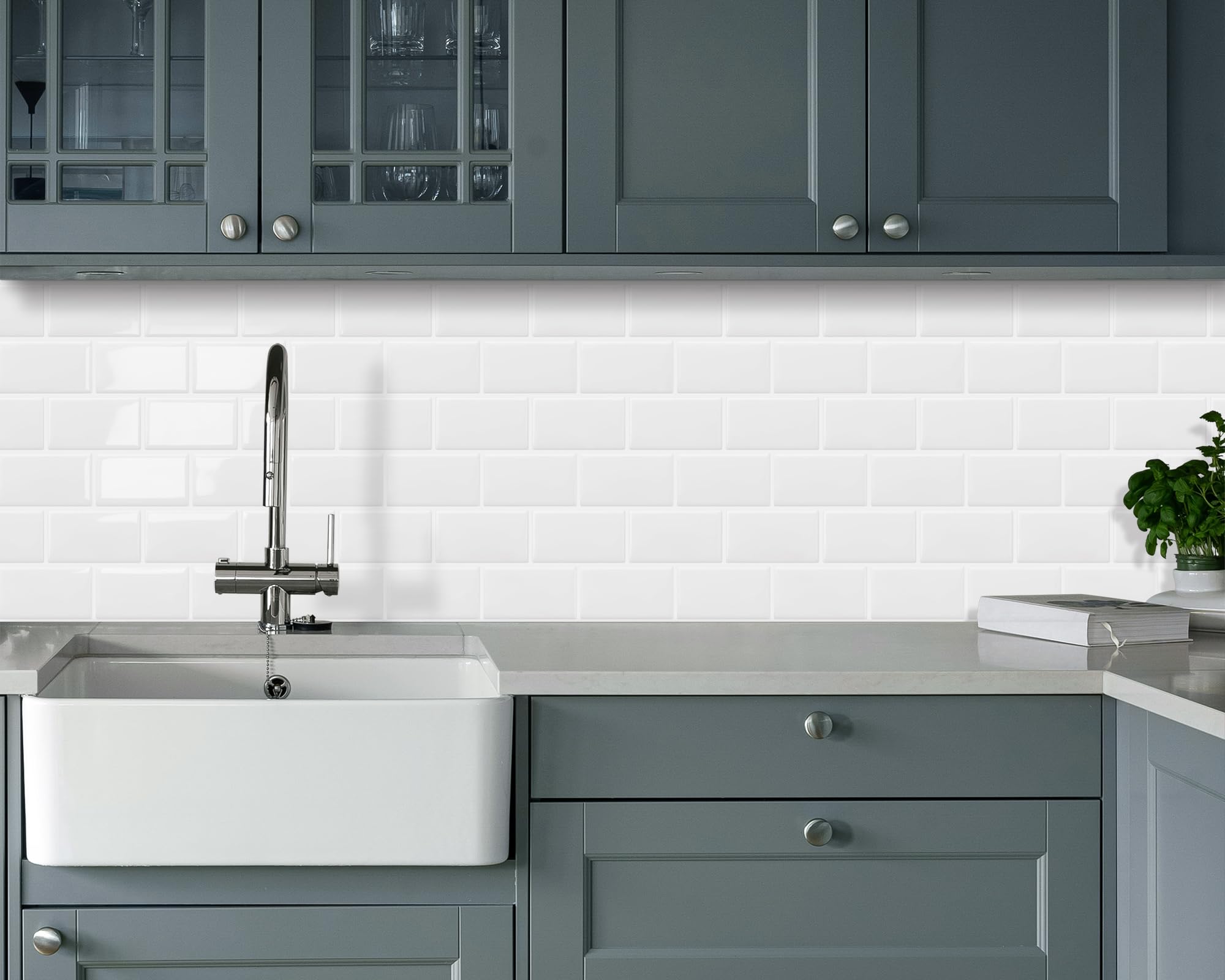Plaktegels | Basic white 2,3mm | Zelfklevende tegels voor keuken & badkamer
