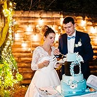 Vista 5 de YITING - 10 hebras de 200 luces LED solares parpadeantes de luciérnaga impermeables (sin regadera), 8 modos de luces de hadas estrelladas, luces