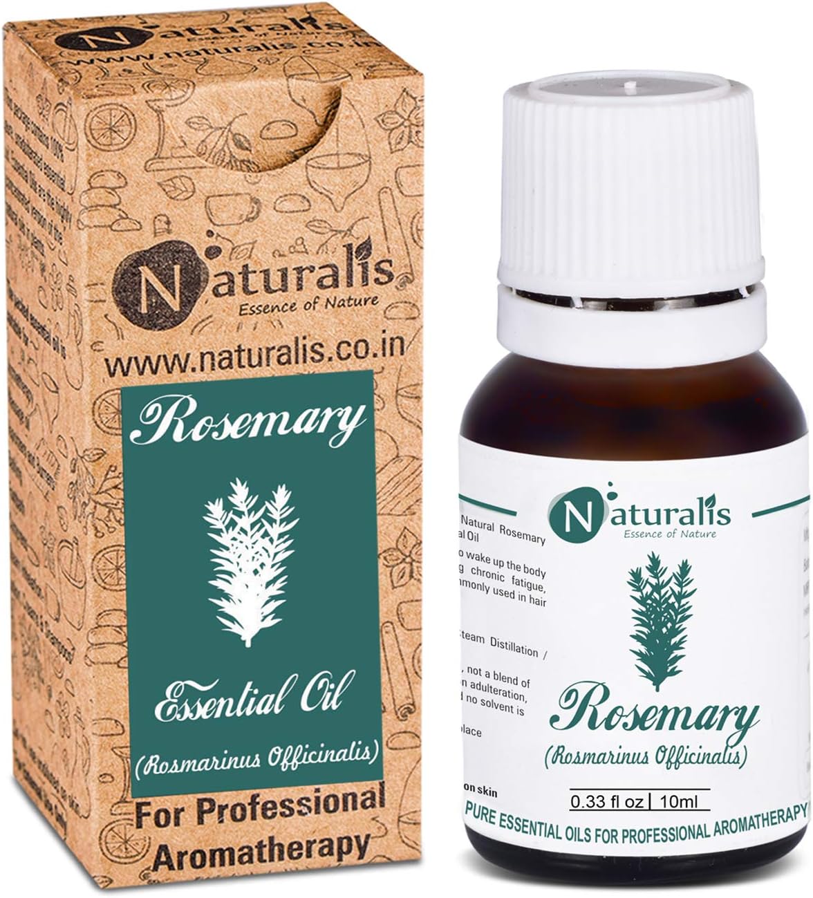 Essence of Nature Rosemary Essential Oil for Skin, Muscle & Joints, Anti-Dandruff, Hair Conditioner, Pure & Natural Therapeutic Grade - 10ml