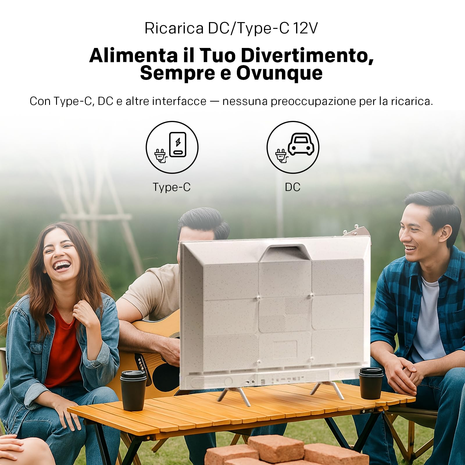 Metz 32 Pollici Smart TV QLED, 32MQE7100Z Televisione Portatile, Power-C (Compatibile con Power Bank), HDR10, dbx-TV, Dolby Audio, Chromecast, Controllo Vocale,Tuner DVB-T/T2/C/S/S2/Analogico