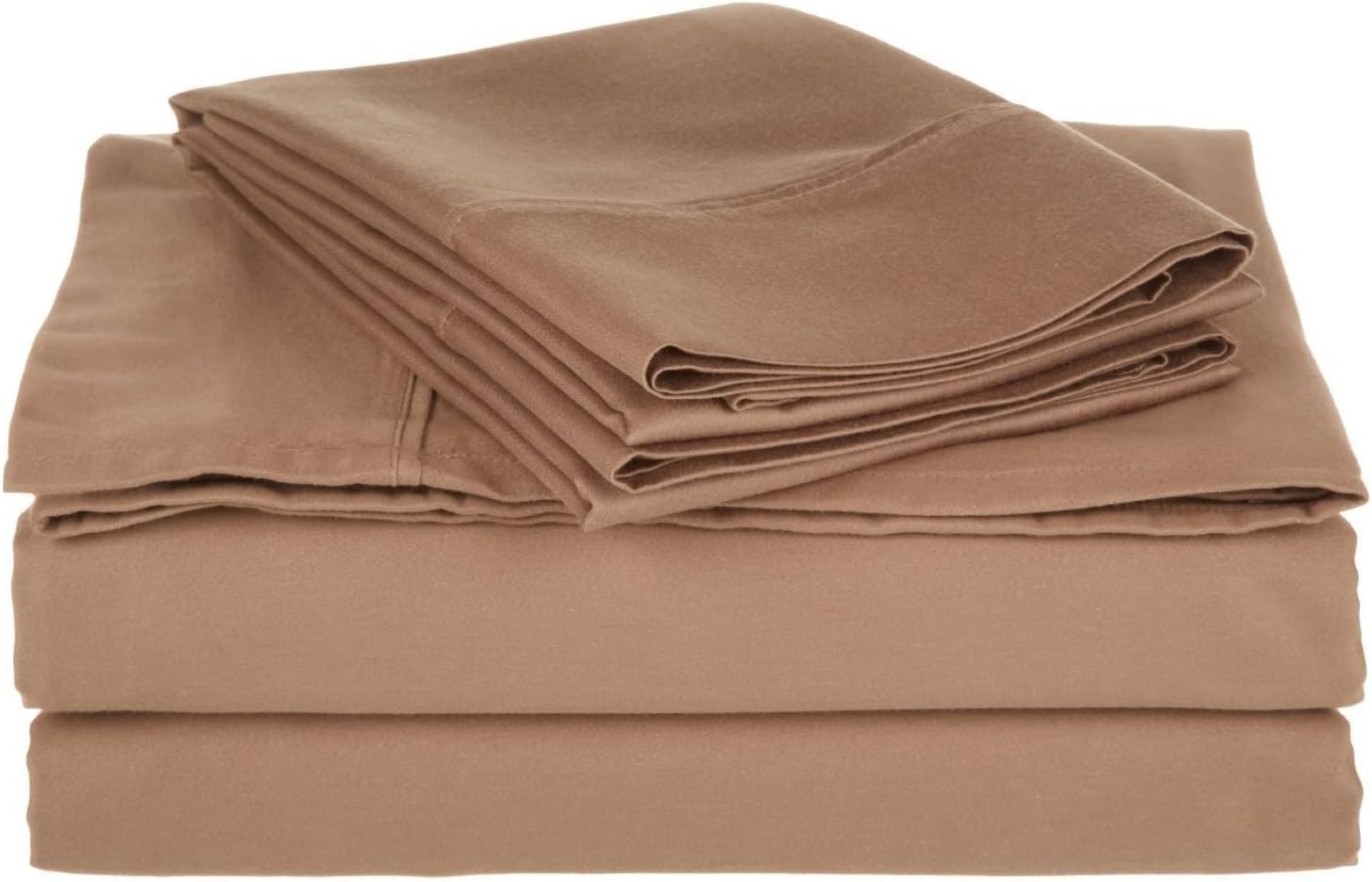 110 GSM Microfiber 4 Piece Sheet Set –Wrinkle free, Ultra Soft- Elegant,Comfortable, Hotel & Home Quality (Taupe Solid,UK Superking Size,35CM Pocket Drop)