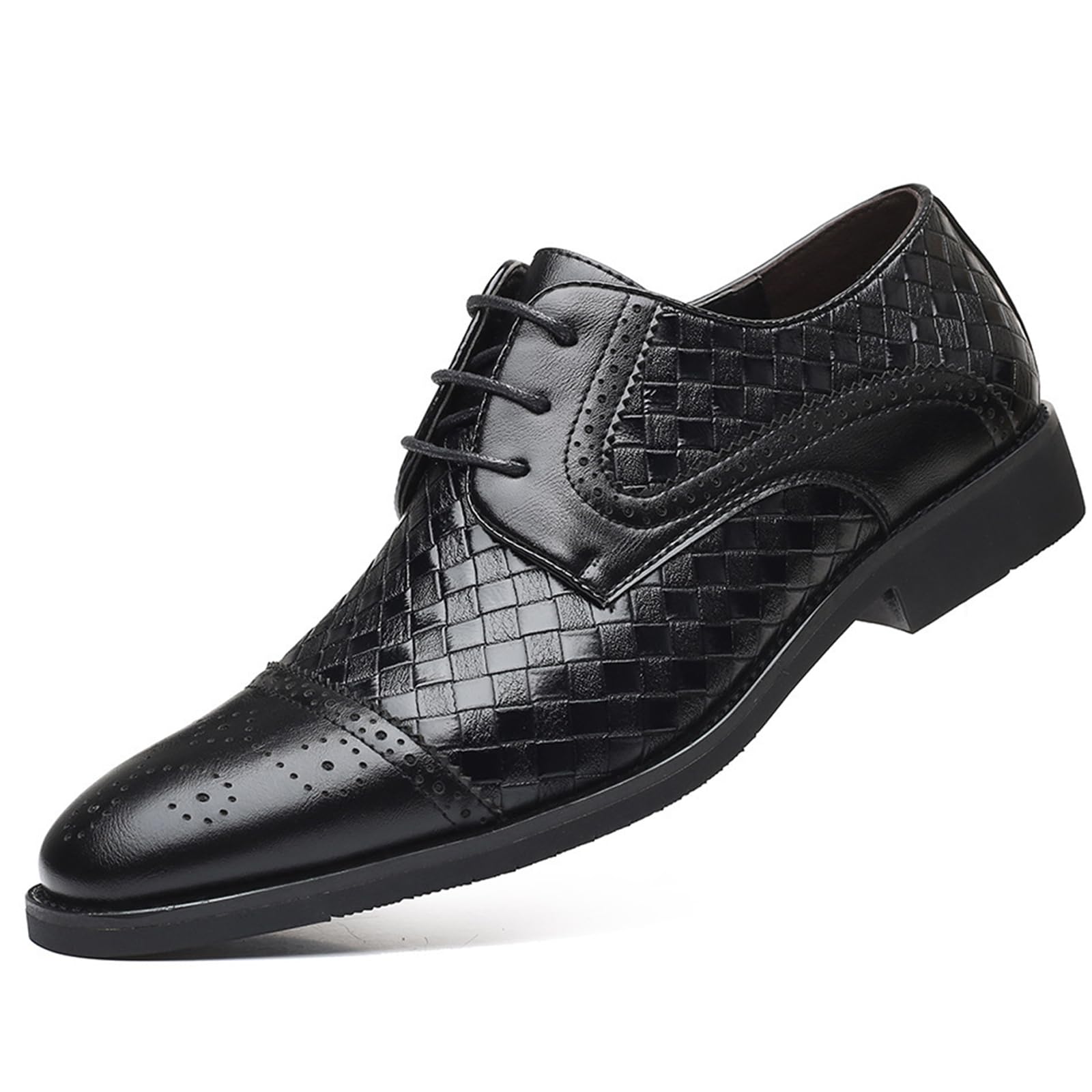 Scarpe Formali da Uomo Stringate Brogue Punta ad Ala Pelle PU