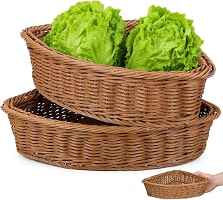 Angoily 2pcs Corner Basket Storage Organizer for Small Spaces | Plastic, Metal Construction, Coffee Color Finish, Fits Bedroom Bath Kitchen