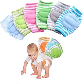 Vin® Baby Knee Elbow Hand Leg Protector Pads for Crawling Adjustable Breathable Waterproof Safety Protector, Anti-Slip Elastic Knee Elbow Pads Soft Cushion for Babies, Toddlers, Infants, Boys, Girls, Kids ( 2 Pair,Multicolor)