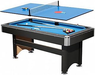 2 in 1-6 ft Pool Table with Table Tennis Top with Accessories