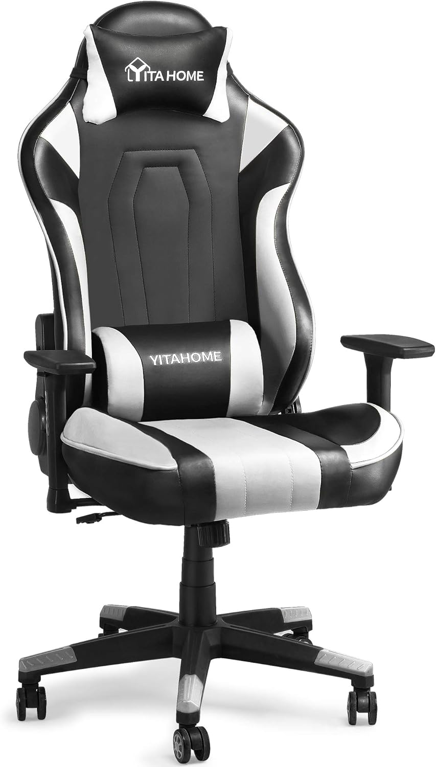 YITAHOME Therapeutic massage Gaming Chair Massive and Tall Heavy Responsibility 350lbs Ergonomic Video Sport Chair Excessive Again Workplace Laptop Chair Racing Type with Headrest and Lumbar Assist,White YITAHOME Therapeutic massage Gaming Chair Massive and Tall Heavy Responsibility 350lbs Ergonomic Video Sport Chair Excessive Again Workplace Laptop Chair Racing Type with Headrest and Lumbar Assist,White
