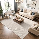 SHACOS Soft Cozy Area Rug Arch Pattern Fluffy Pile High Low Pile Area Rug 8'x10' Large Non-Slip Washable Geometric Modern Scandinavian Minimalist Living Room Rug