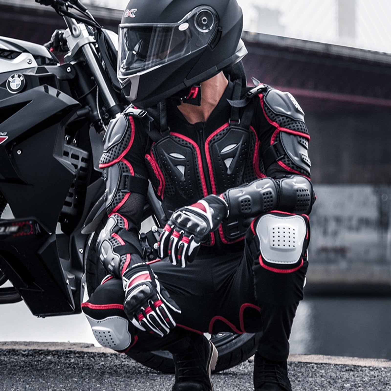 Motocyklowa kurtka ochronna z opancerzoną ochroną szyi, sport uliczny, motocrossowy, kurtka, odzież wyścigowa, ochrona sprzętu, ochraniacze na kolana, ochraniacze na łokcie, ochraniacze na klatkę