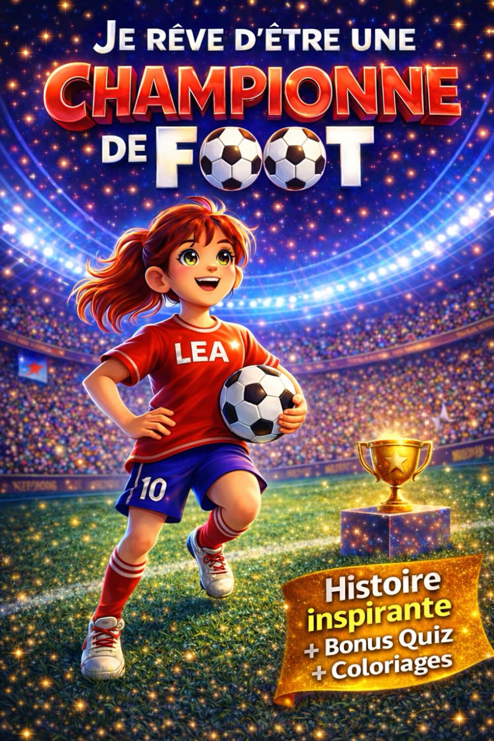 Je rêve d'être une championne de foot: Livre foot fille 6-12 ans - Histoire motivante et illustrée - Confiance en soi, esprit d’équipe, quiz et défis bonus