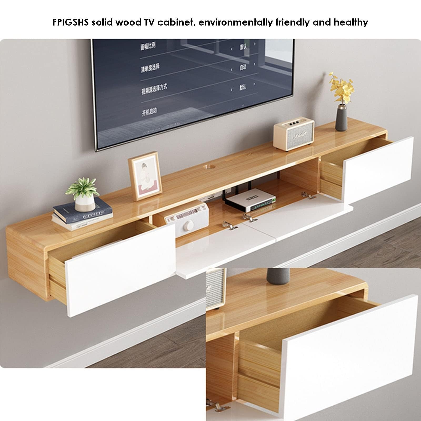 TV-Schrank 140cm Lang Mit Industriedesign | Für Fernseher Bis 65 Zoll | 3 Offene Regale & Höhenverstellbare Füße