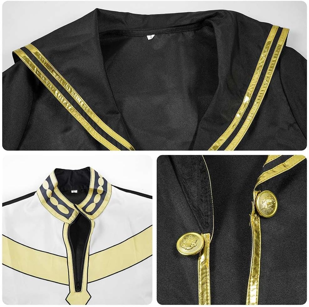 Heiter Cosplay Frieren Costume Adults Heiter Full Set Black Gold Uniform Halloween Christmas Frieren Anime Outfits