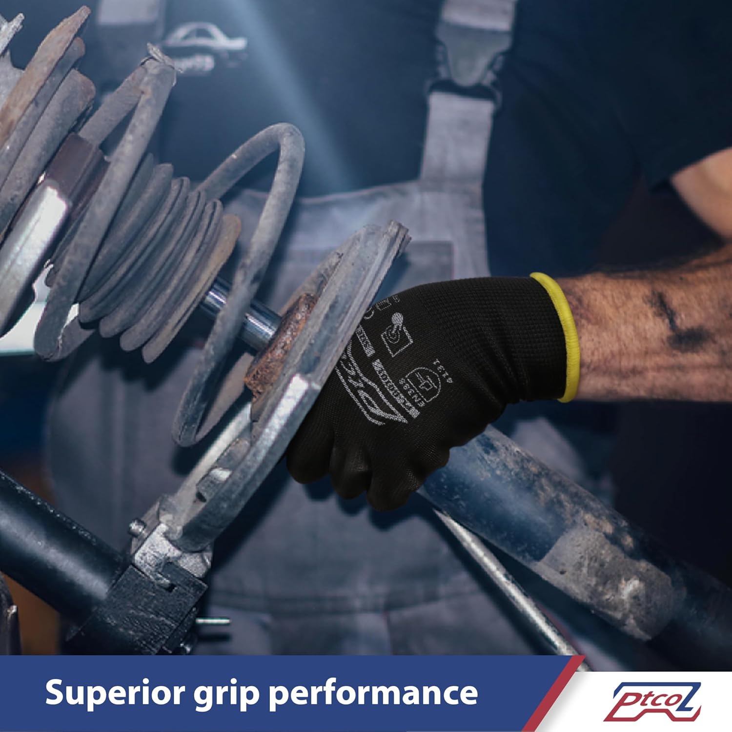 Safety Work Gloves PU Coated for Men and Women-12 Pairs,Black Seamless Knit Glove with Three Fingers Touchscreen,Ideal for General Duty Work (Small) - Image 5