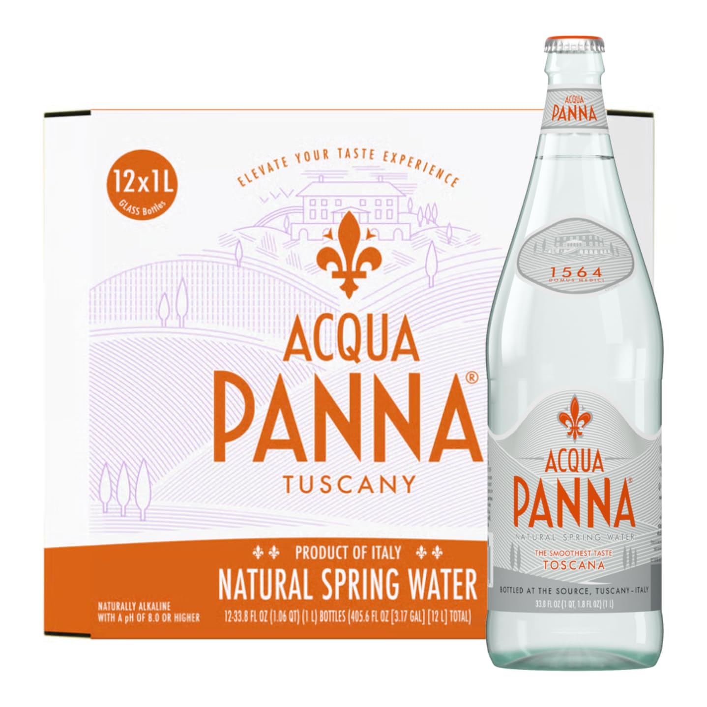 Aqua Panna Spring Water, 33.81 Fl Oz (Pack of 12)