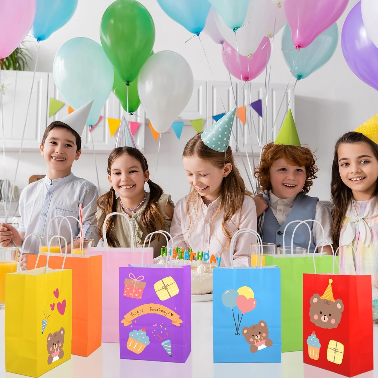 Red Kraft Gift Bags - 25 Pack, Birthday & Wedding -6
