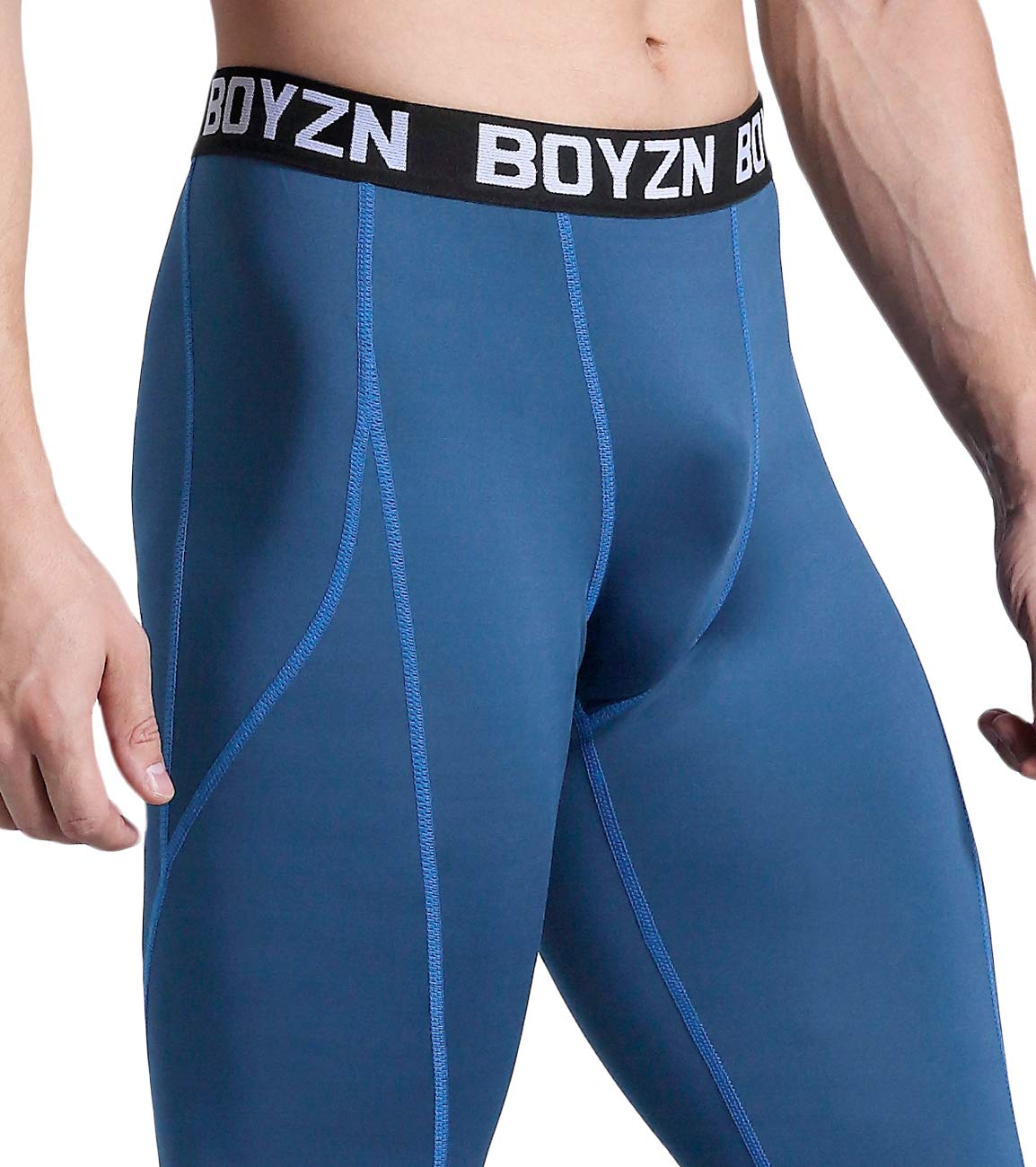 Boyzn Lot de 2 pantalons de compression pour homme à séchage rapide avec poches