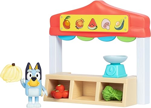 Miniatura 8 de BLUEY Mini Playsets Farmers Market Playset  Incluye figura articulada con bolsa de compras y accesorios  con dólarbucks