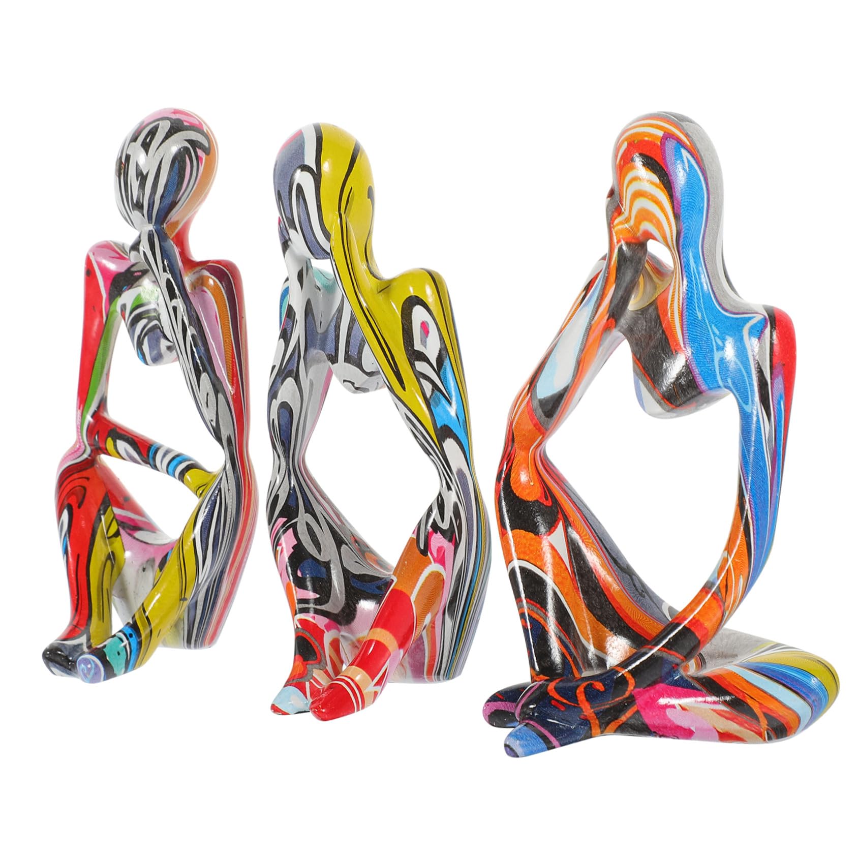 Figurines de penseurs abstraits déco moderne salon et petite sculpture étagère