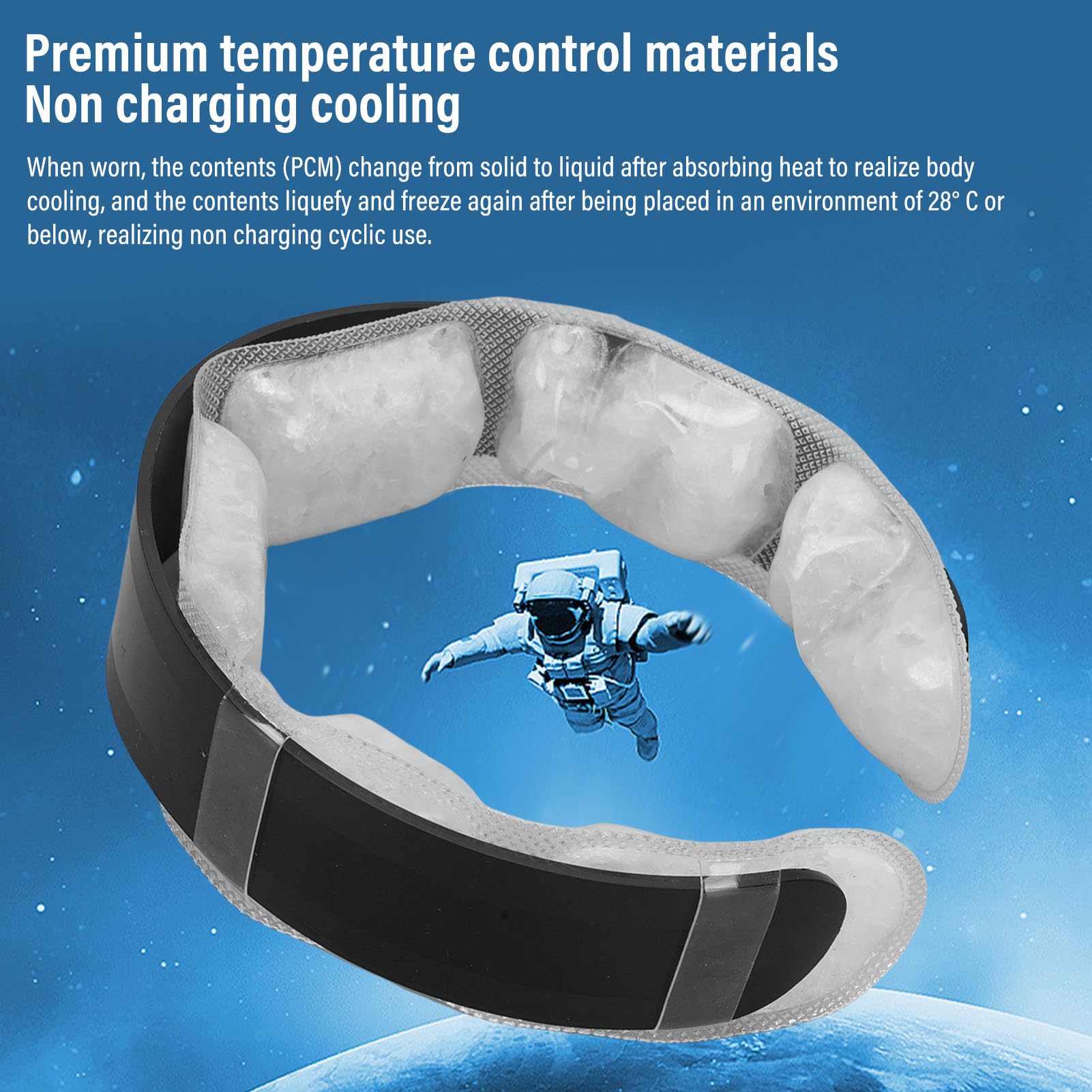 ASHATA Tubo de Enfriamiento de Cuello, Envoltura de Enfriamiento para el Verano, TPU Pcm Reutilizable Anillo de de Hielo de Hielo Refrigerador para el Cuello Al Aire Libre, Senderismo, Trabajadores