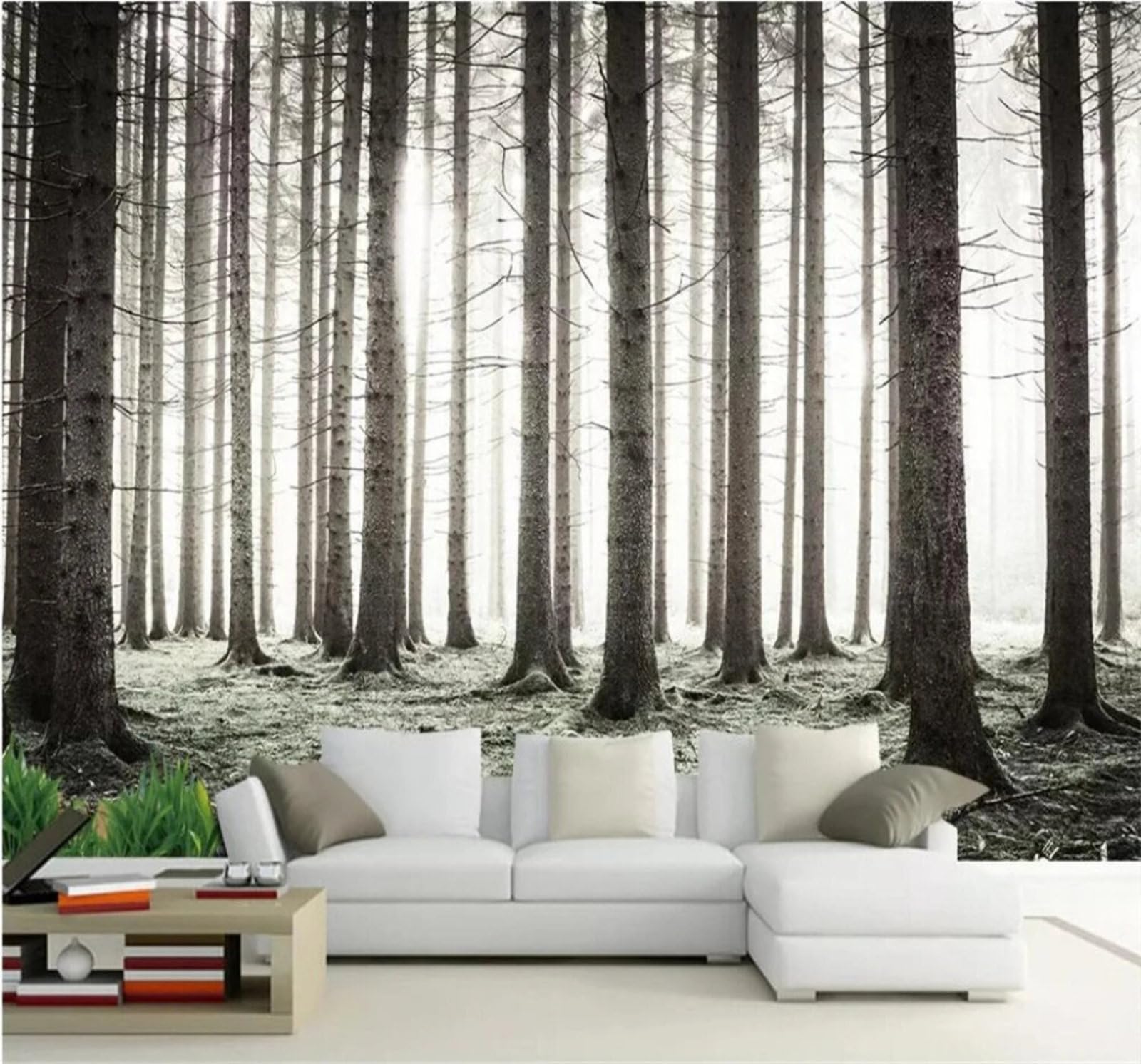 Wallpaper-3D-Xlm 430Cm×300Cm(B×H) Minimalist Three Dimensional Beautiful Forest Scenery 3D Wallpaper Easy Install Feature Office Living Room Sofa Bedroom Tv Background Wall Decoration-430Cm×300Cm