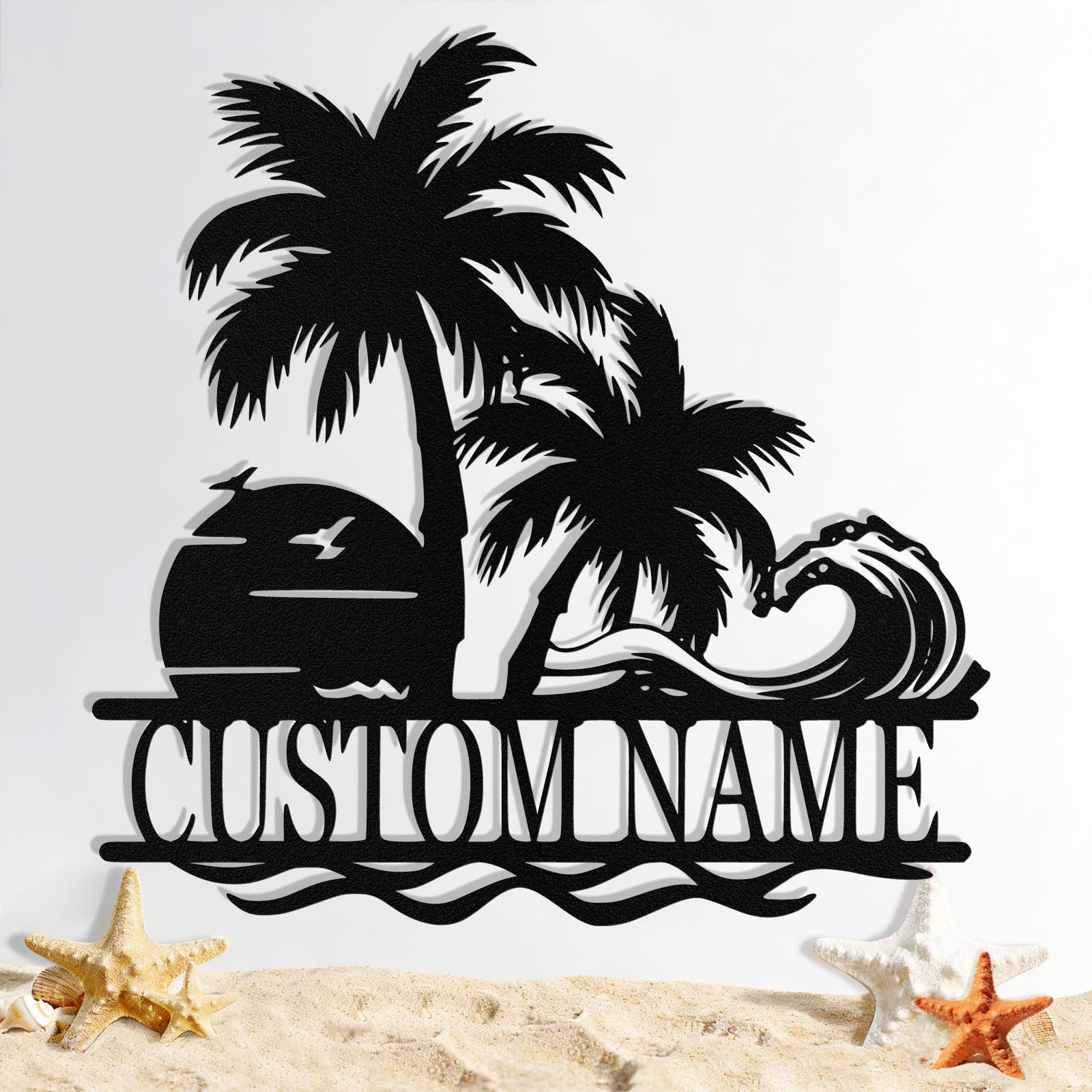 Custom Metal Beach Sign, Personalized Beach Sign Wall Decor for Outdoor