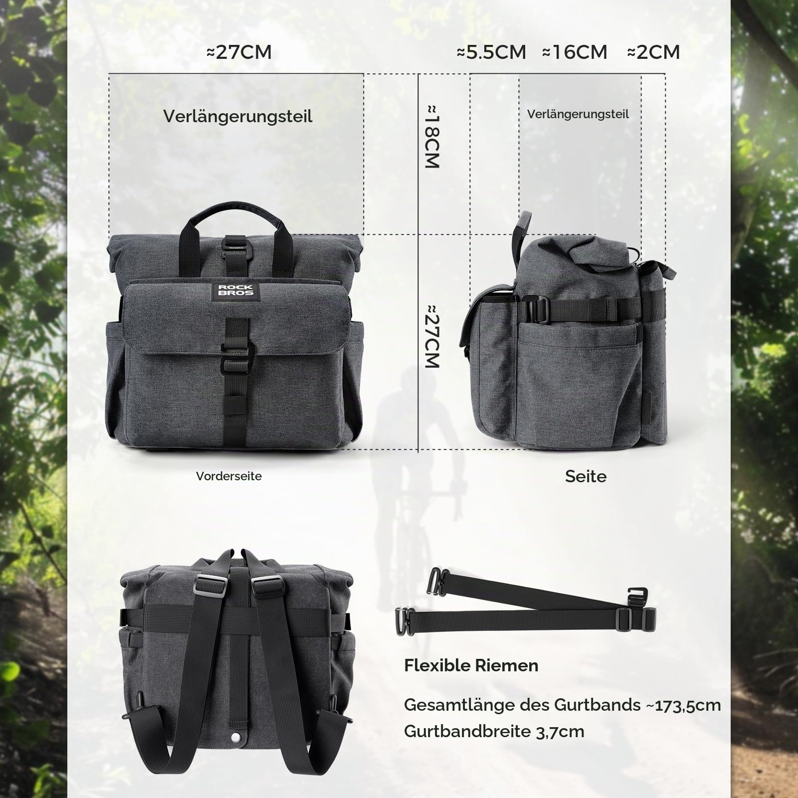 ROCKBROS Fahrradlenkertasche für Brompton Lenkertasche City Pendler Fahrrad