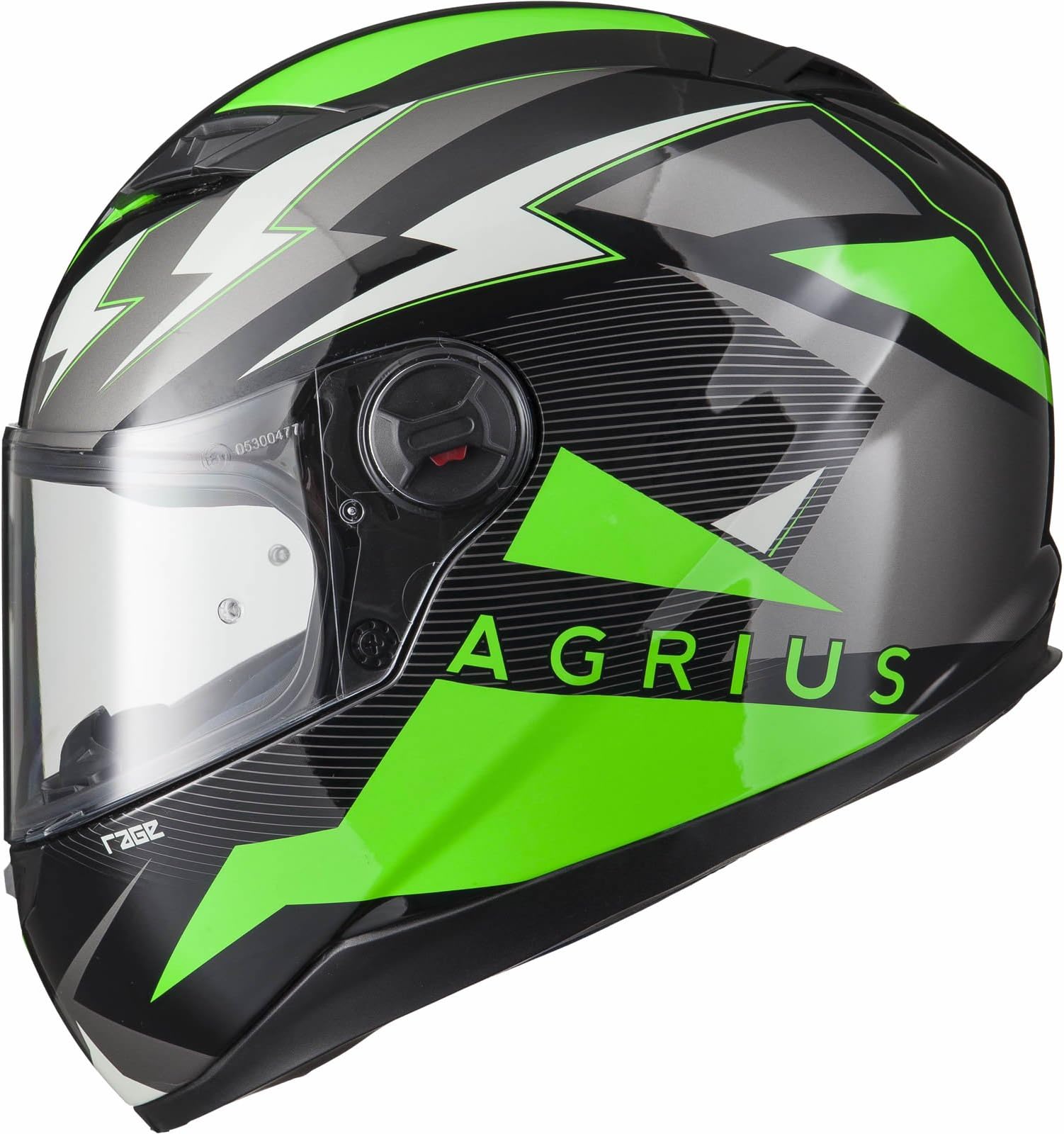 Rage Voltage Motorcycle Helmet M Gloss Black/Green