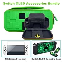 Vista 2 de Carrying Case for Nintendo Switch OLED, Soft Switch OLED Case, Screen Protector, Thumb Grips Caps, Switch OLED Accessories Protective Cover for