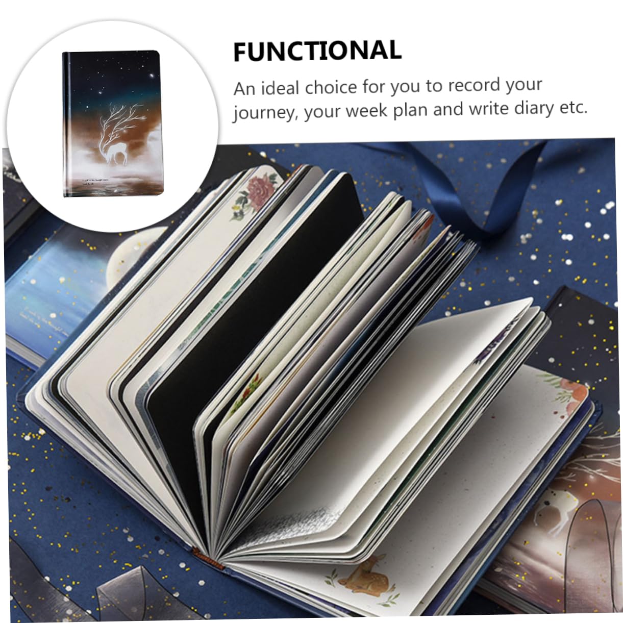jojofuny 2 Pièces Cahier avec Thème Journal Élégant pour Étudiants pour Dessin et Planification