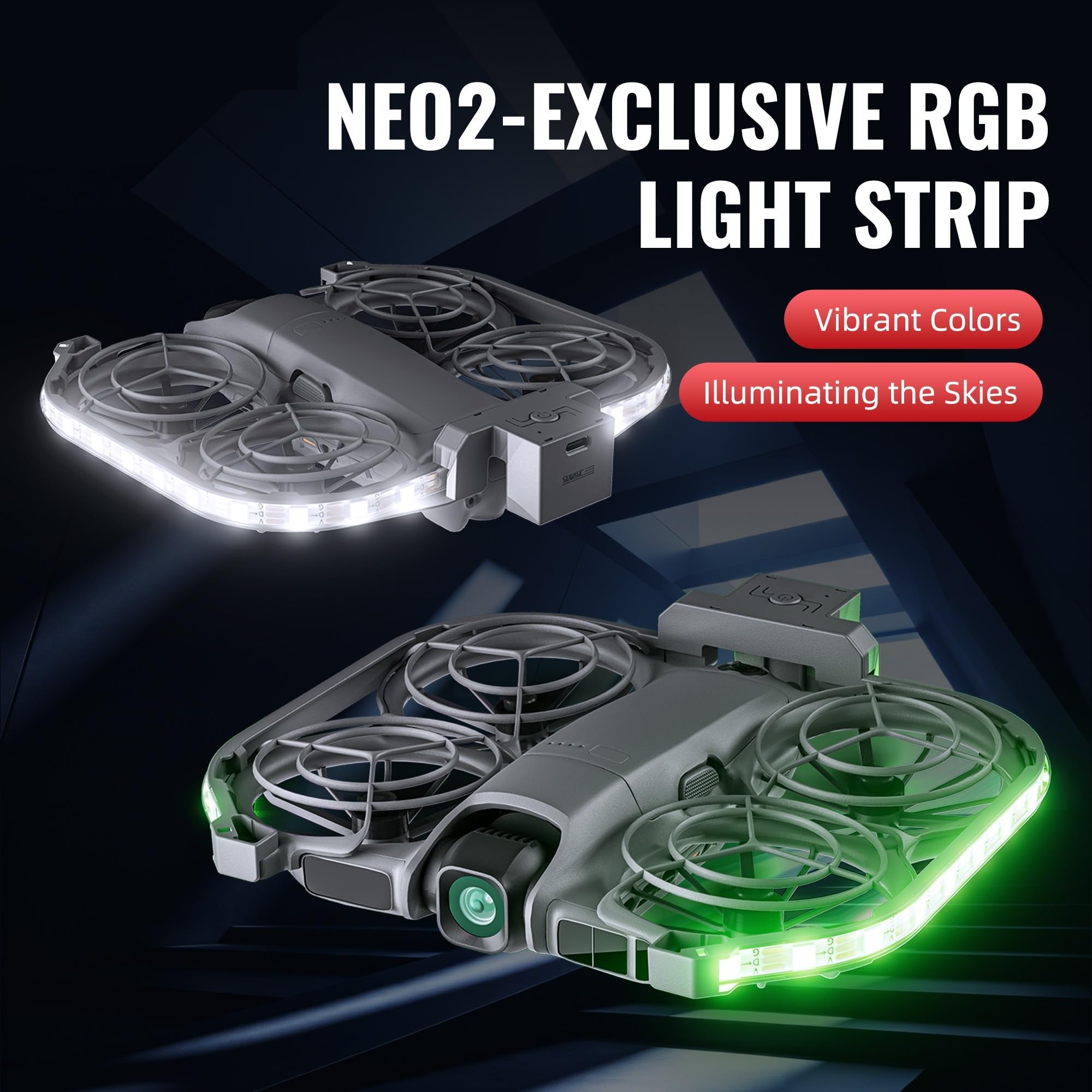 Compatibile con DJI NEO 2 Striscia luminosa LED | Illuminazione colorata, leggera, installazione senza danni