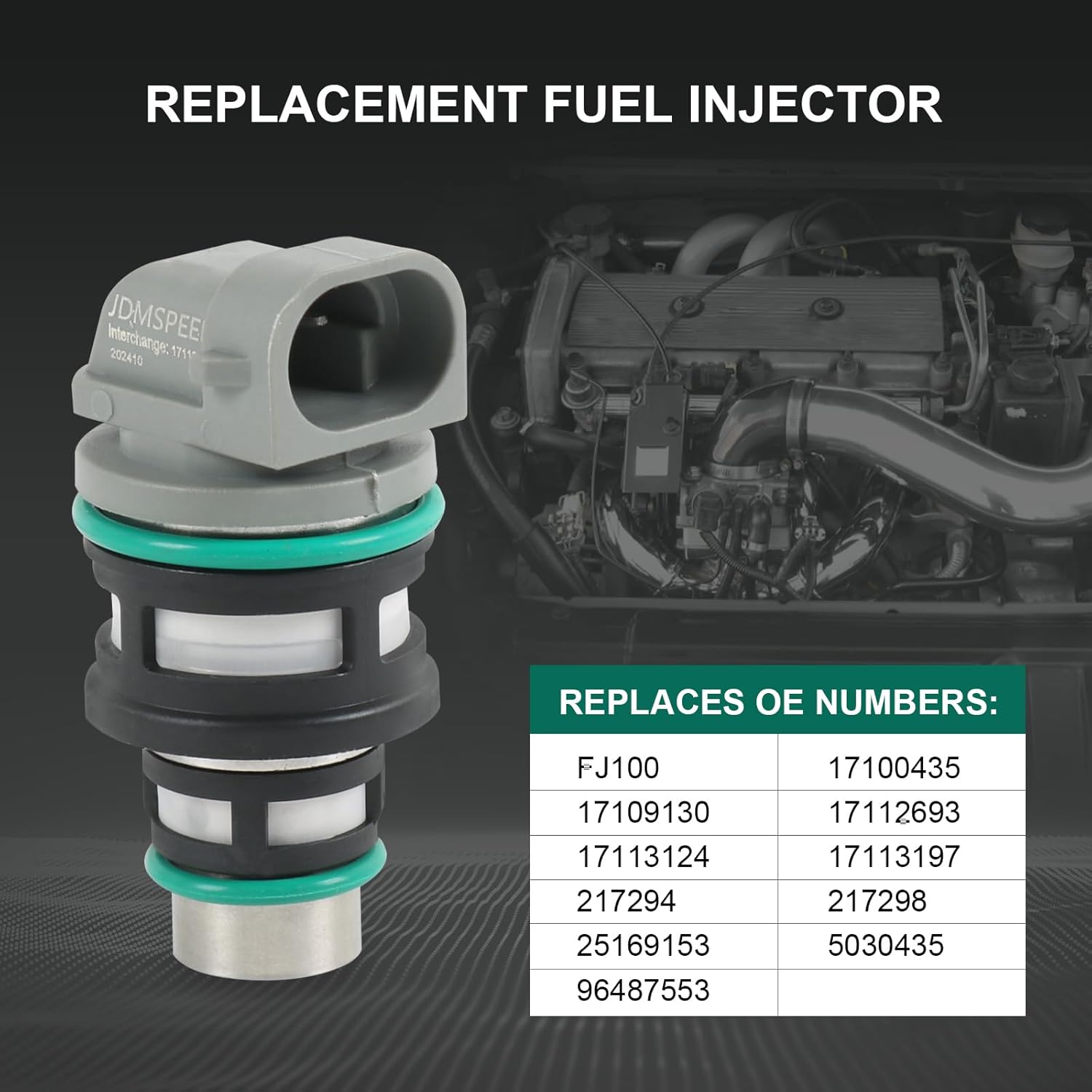 Set of 4 Fuel Injectors FJ100 Compatible with 1993-1996 Buick Century 1994-1997 Chevy S10 1994-1997 GMC Sonoma 1995-1997 Pontiac Sunfire L4 2.2L Replaces 17113197 17113124