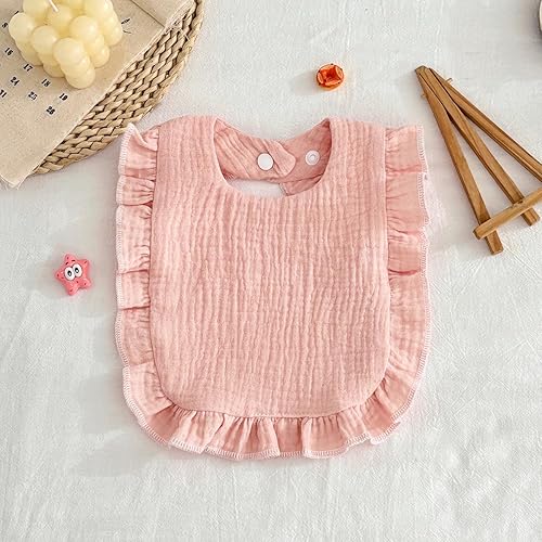 Miniatura 9 de PandaEar Paquete de 4 baberos de muselina para bebés, baberos absorbentes tipo bandana para niñas, algodón suave, ajustable, babero de dentición y