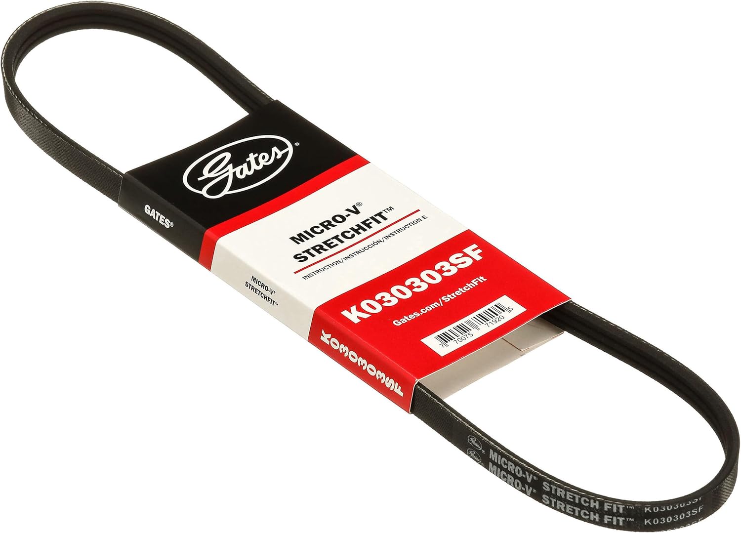 Gates Genuine K030303SF Stretch Fit Micro-V Serpentine Drive Belt