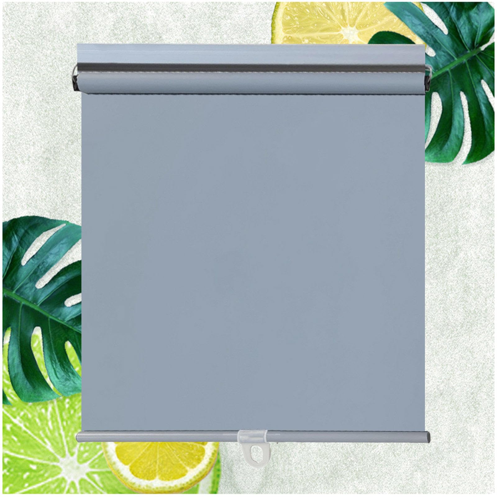 Sonakia Grey 100% Blackout Roller Blinds, Blackout Curtains No Drilling, Sunshade Roll Up Blinds For Windows Doors, Sun Protection Privacy Roller Shades,-80X125cm/31 * 49In